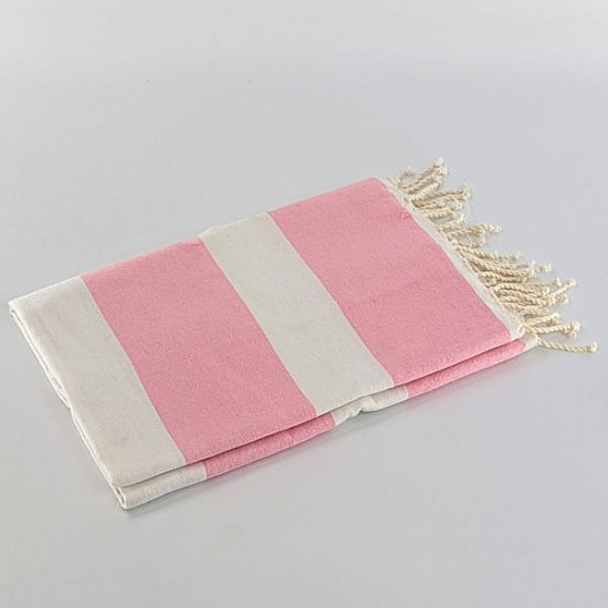 hamam handduk plate  rosa-vit