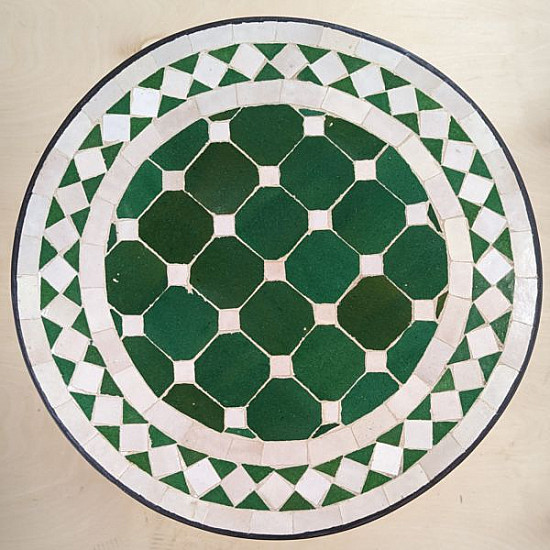 Mosaikbord beige och grön -40cm