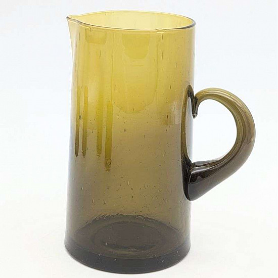 marockansk karaff glas  brun-21cm