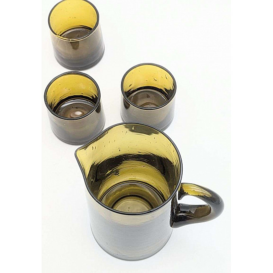 marockansk karaff glas  brun-21cm