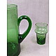 marockansk karaff glas  grön-21cm