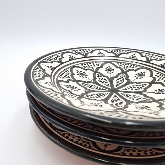 Marockansk keramik Assiette classic svart-vit