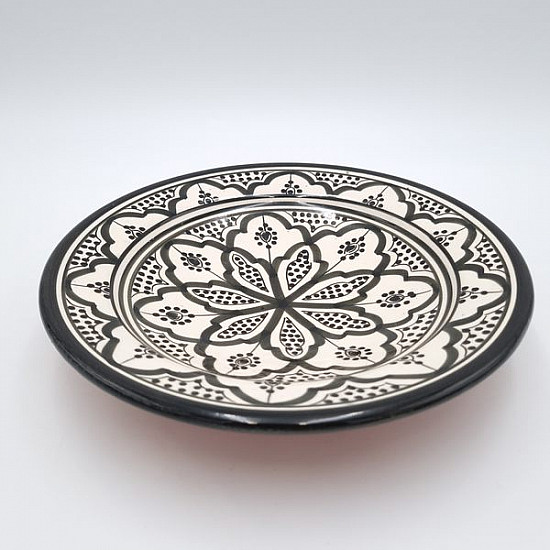 Marockansk keramik Assiette classic svart-vit