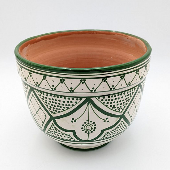 Marockansk keramik kruka i grönt mönster