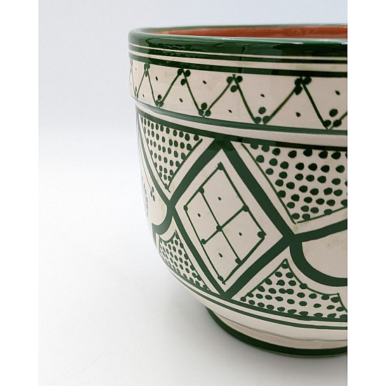 Marockansk keramik kruka i grönt mönster