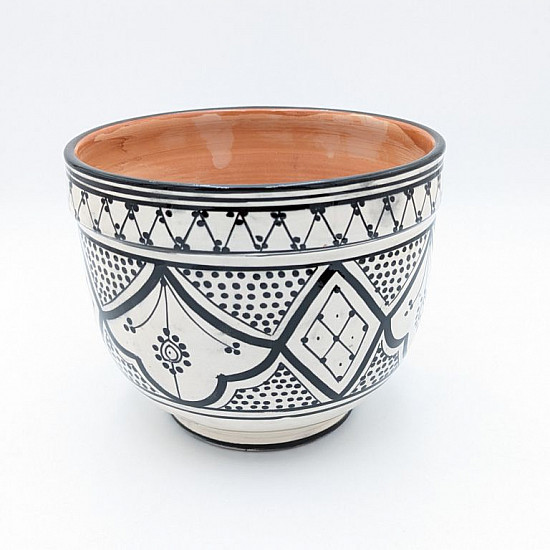 Marockansk keramik kruka svart mönster