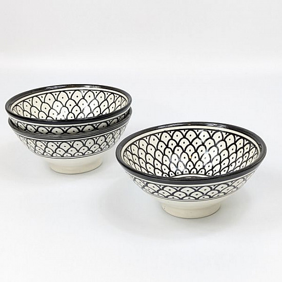 marockansk keramik Skål-DM svart-15cm
