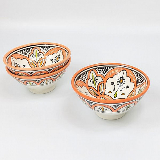 marockansk keramik skål tradetionel orange-18cm