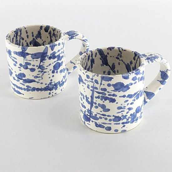 Marockansk keramik mugg prickad Blå