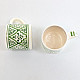 Marockansk Keramik Mugg grön och vit