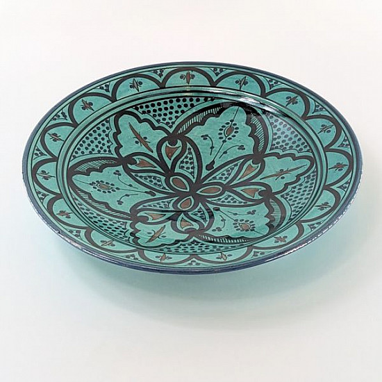 marockansk keramik fat turkos-35cm