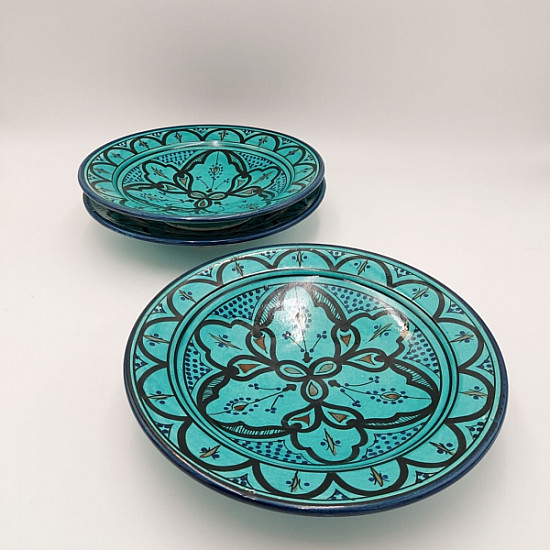 marockansk keramik tallrik turkos-2