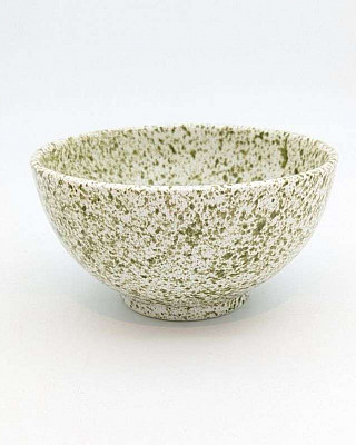Keramik Skål Prickig Grön -Ø20cm