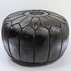 Sittpuff - Marockansk Läderpuff Svart