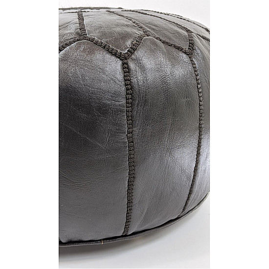 Sittpuff - Marockansk Läderpuff Svart