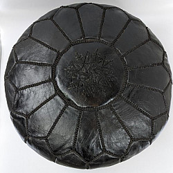 Sittpuff - Marockansk Läderpuff Svart