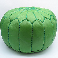 Sittpuff - Marockansk Läderpuff Grön